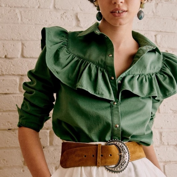 Sezane Tops - Sezane cotton long sleeves blouse NWT